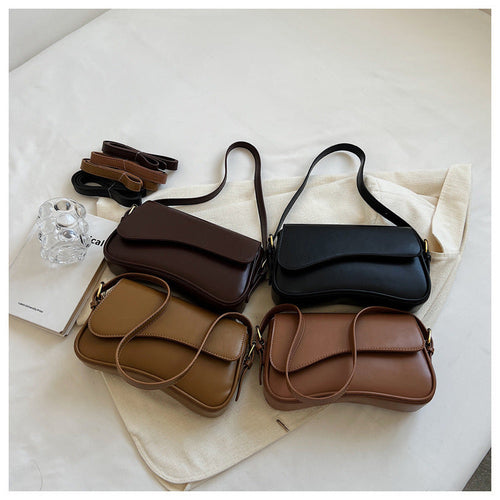 VelouraCraft™ – Magnetic Buckle Shoulder Bag
