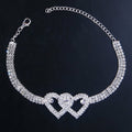 Double Heart Anklet Bracelet for Women Beach Ankles Jewelry