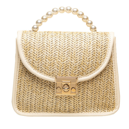 SolunaWeave™ – Petite Pearl Straw Bag