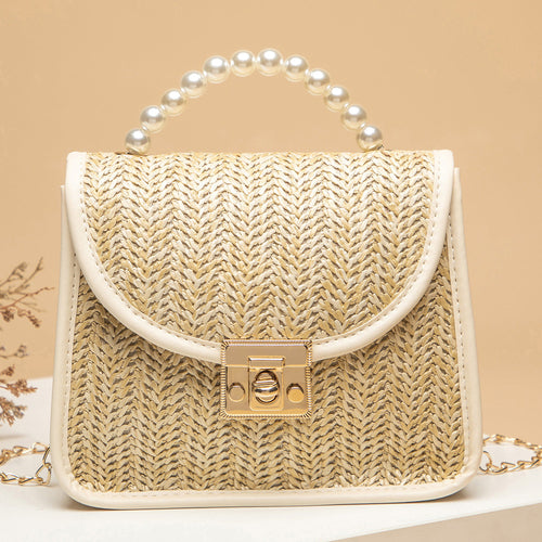 SolunaWeave™ – Petite Pearl Straw Bag