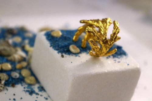 Real Juniper Leaf Gold Ring, handmade.