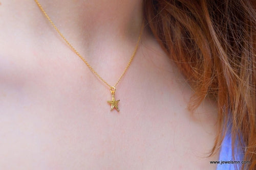 Minimalist Starfish Necklace, Handmade Sea Jewelry, Organic Beach